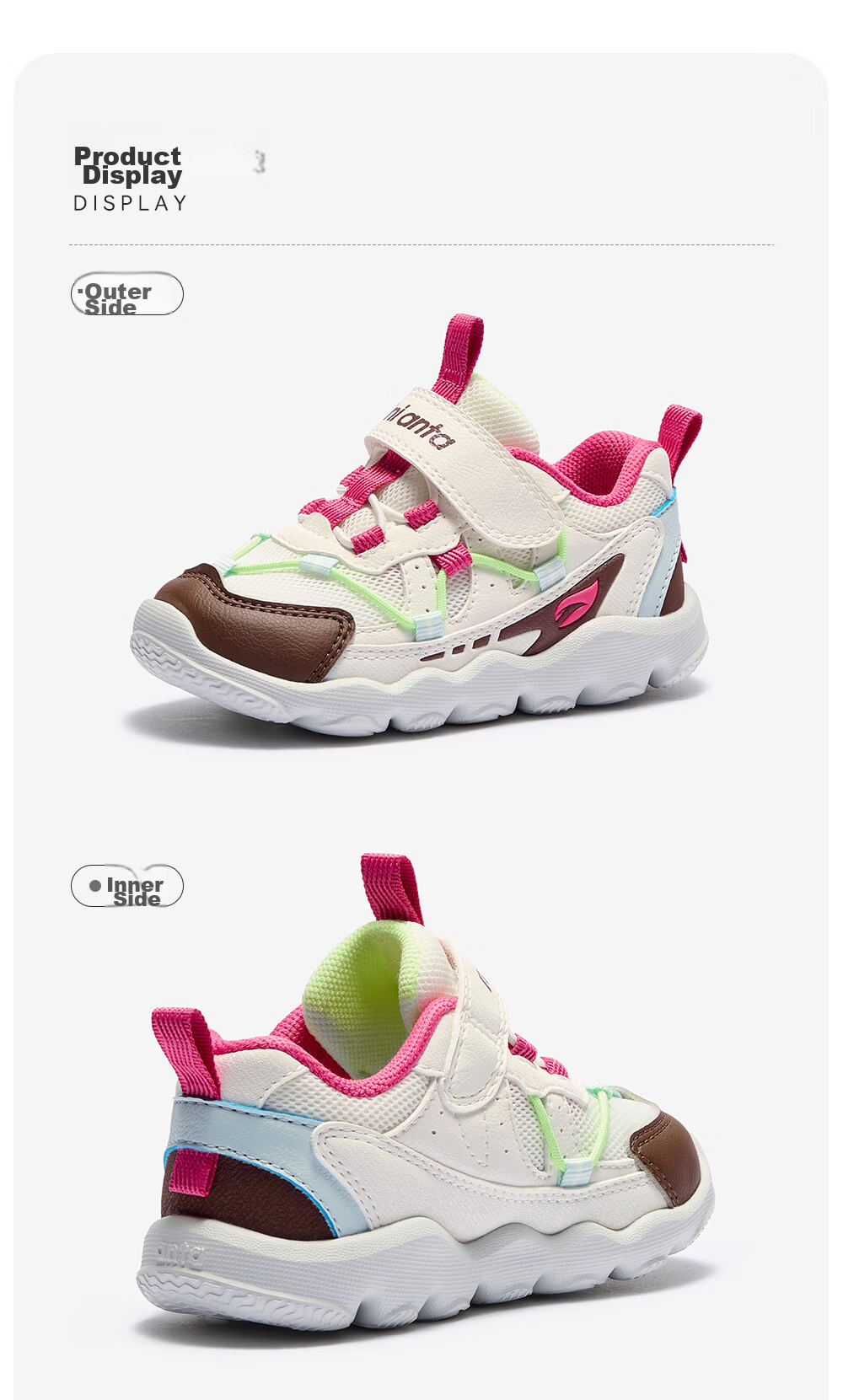 Anta Kids Sports Shoes Boys Infant 2026 Thick Sole Wear-Resistant Lightweight Casual Shoes A32630071 40